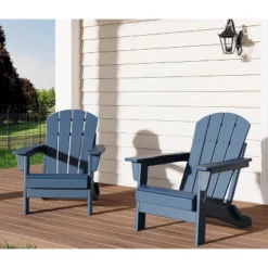 Folding Adirondack Chair Set Of 2, HDPE Plastic Weather Resistant Oversized Outdoor Chair For Patio, Lawn, Garden, Backyard, Deck, 380 Lb Support 18 Folding Adirondack Chair Set Of 2, HDPE Plastic Weather Resistant Oversized Outdoor Chair For Patio, Lawn, Garden, Backyard, Deck, 380 Lb Support -Living Aura Store GUEST 00eddcdb e107 426a 999c 17eeabe53b07