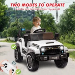 12V Kids Ride On Truck Car, Electric Vehicles With Remote Control, Spring Suspension, Lights, Music, Battery Powered Ride On Toy For Boys Girls -Living Aura Store GUEST 010fef4b addd 4e3a a649 a303b27b8e14