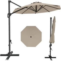 10FT Cantilever Umbrella Outdoor Patio Umbrella With Base And 360-Degree Rotation, Windproof 20 10FT Cantilever Umbrella Outdoor Patio Umbrella With Base And 360-Degree Rotation, Windproof -Living Aura Store GUEST 0199c369 c6d3 4b8f b083 631828de92ed