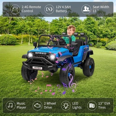 12V Kids Electric Ride-On Truck - Parent Remote Control, 3 Speed Settings, LED Lights & Music Player For Children Ages 3-6 Years 2 12V Kids Electric Ride-On Truck - Parent Remote Control, 3 Speed Settings, LED Lights & Music Player For Children Ages 3-6 Years - Image 2