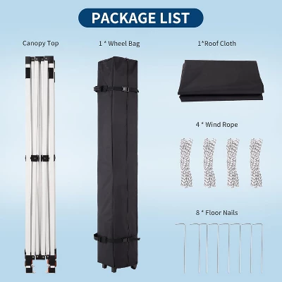 10 X 10 FT Pop Up Canopy, Heavy Duty Instant Tent W/Carry Bag, All Season Commercial Sun Shelter, Portable Canopy For Patio, Backyard, Bench, Garden 4 10 X 10 FT Pop Up Canopy, Heavy Duty Instant Tent W/Carry Bag, All Season Commercial Sun Shelter, Portable Canopy For Patio, Backyard, Bench, Garden - Image 4