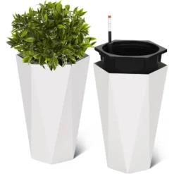 22.5 Inch Tall Diamond Planters (Set Of 2), Self-Watering With Water Level Monitor & Wheels, Flower Pots For Patio, Living Room 17 22.5 Inch Tall Diamond Planters (Set Of 2), Self-Watering With Water Level Monitor & Wheels, Flower Pots For Patio, Living Room -Living Aura Store GUEST 03dabfa7 70ab 40f6 8a3a a4341a3776c8
