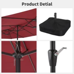 15 FT Extra Large Patio Umbrella W/ Base, Double-Sided Umbrella With Crank Handle, Outdoor UVProtective Pool Umbrella For Garden, Backyard, Poolside 12 15 FT Extra Large Patio Umbrella W/ Base, Double-Sided Umbrella With Crank Handle, Outdoor UVProtective Pool Umbrella For Garden, Backyard, Poolside -Living Aura Store GUEST 0521d8a1 6d57 46d6 b5b6 779d48544f65