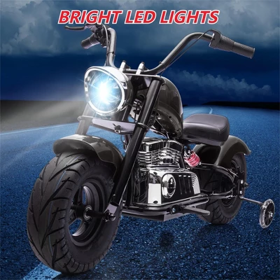 Kids Electric Dirt Bike, 36V Powered Ride On Motorcycle, 350W Torque Motorbike W/Training Wheel, Leather Seat, Music, LED Headlight For Boys Girls 6 Kids Electric Dirt Bike, 36V Powered Ride On Motorcycle, 350W Torque Motorbike W/Training Wheel, Leather Seat, Music, LED Headlight For Boys Girls - Image 6