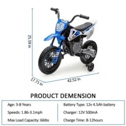 12V Kids Ride On Motorcycle, Electric Motorcycle For Kids With Music, Spring Suspension, Twist Grip Throttle, Ride On Car For Boys Girls 3-10 -Living Aura Store GUEST 079d51c7 b6e6 46db 9308 992495c3d57a