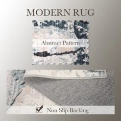 Washable Modern Abstract Living Room Area Rugs, Soft Non Slip Throw Carpet For Bedroom, Contemporary Floor Cover -Living Aura Store GUEST 07c10bb1 9af6 49f9 b62f 5e71e9cd6857