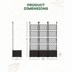 Raised Garden Bed ,Plastic Planter Box For Climbing Plants, Outdoor Vertical Garden With Privacy Screen -Living Aura Store GUEST 084b1f9b 9eb7 4ae2 ac60 e2fd737bfa5c