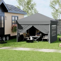 10x10ft Pop Up Canopy Tent With 4 Waterproof Sidewalls,Portable Outdoor Tent For Camping, Backyard 13 10x10ft Pop Up Canopy Tent With 4 Waterproof Sidewalls,Portable Outdoor Tent For Camping, Backyard -Living Aura Store GUEST 0ac43e02 f900 4d40 bf45 1c3bad93638a