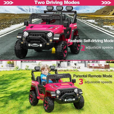 12V Kids Ride On Truck Car With Parent Remote Control, Kids Electric Vehicles Battery Powered Toy Car For Kids,LED,3 Speeds 2 12V Kids Ride On Truck Car With Parent Remote Control, Kids Electric Vehicles Battery Powered Toy Car For Kids,LED,3 Speeds - Image 2