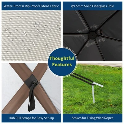 Gazebo Screen Tent With Mosquito Netting, 6 Sided Pop Up Canopy Shelter, With Carrying Bag, Ground Stakes, For Outdoor Camping, Lawn, Backyard 3 Gazebo Screen Tent With Mosquito Netting, 6 Sided Pop Up Canopy Shelter, With Carrying Bag, Ground Stakes, For Outdoor Camping, Lawn, Backyard - Image 3