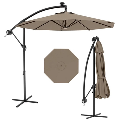10FT Cantilever Umbrella, Base Included - For 2-6 People, 360-Degree Rotation & Infinite Tilt, Fade-Resistant Canopy For Deck Pool Garden Backyard 12 10FT Cantilever Umbrella, Base Included - For 2-6 People, 360-Degree Rotation & Infinite Tilt, Fade-Resistant Canopy For Deck Pool Garden Backyard - Image 12
