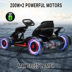 24V Kids Go Kart, Powerful Drift Kart With Dual 150W Motors, High Speed Electric Outdoor Ride On Toy, Battery Powered Ride On Racing Car With Music -Living Aura Store GUEST 0ec77625 037a 49bb 83a3 c9b2941ec679