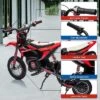 24V Kids Ride On Electric Off-Road Motorcycle,250W Motor 13.6MPH Fast Speed Dirt Bike Motocross,Leather Seat,for Kids Riding Toy, Red