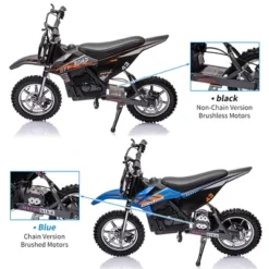36V Ride On Dirt Bike For Kids,Fast Speed Electric Powered Off-Road Motorcycle,15.5MPH,Led Light,Leather Seat,Disc Brake,Air-Filled Tires,Black -Living Aura Store GUEST 0f3b41fc 3d3c 41d6 864b 2aaa8336db2d