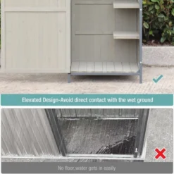 Outdoor Sheds Storage, Vertical Storage Sheds, Wooden Sheds With Metal Frame, Large Capacity Storage -Living Aura Store GUEST 0fcf4fe1 5616 430d 9b0a 4c599331582b