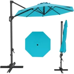 10FT Cantilever Umbrella Outdoor Patio Umbrella With Base And 360-Degree Rotation, Windproof 21 10FT Cantilever Umbrella Outdoor Patio Umbrella With Base And 360-Degree Rotation, Windproof -Living Aura Store GUEST 10b49458 1a75 4a59 9289 750a23562398