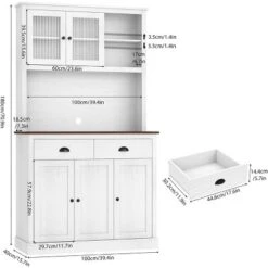 Pantry With Drawers And Adjustable Shelves, 71” Tall Kitchen Pantry Cabinet With Microwave Stand -Living Aura Store GUEST 11615364 ff96 4d61 9ea1 205dd373ffe1