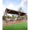 12 X 20 FT Wood Pergola, Retractable Shade Canopy, Outdoor Wood Pergola With Canopy, For Deck, Garden, Backyard
