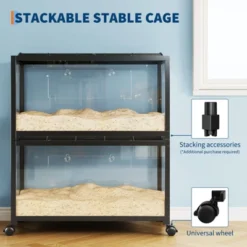 Small Animal Cage With Plastic And Metal Mouse Cage, Wheels For Easy Mobility, Large Habitat, Easy To Assemble, Suitable For Dwarf Syrian Hamsters -Living Aura Store GUEST 132721f9 f2bf 4f89 9c51 81cd5f88c170