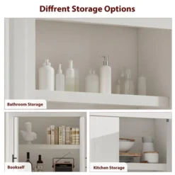 Tall Wooden Kitchen Pantry Cabinet For Dining, Living Room -Living Aura Store GUEST 1367e829 f064 49af 9f45 80eea124969d