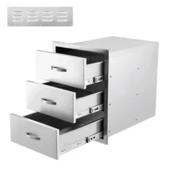 Outdoor Kitchen Drawer With Divider,Stainless Steel Flush Mount Single BBQ Drawer,Built-In Access Drawer With Venting Panel For Kitchen Island -Living Aura Store GUEST 136c7cdc 860f 46b1 95fa 49da77b2fa49