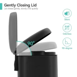 1.3 Gallon Small Bathroom Trash Can, Stainless Steel Garbage Can With Soft Close Lid & Removable Inner Bucket, Slim For Small Spaces, Kitchens -Living Aura Store GUEST 151907da cf3d 4dce 9f81 aa0ef7e4a91c