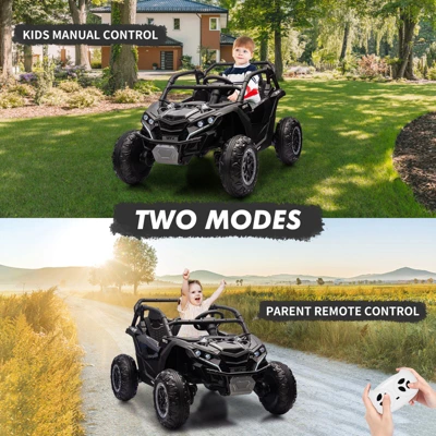 2 Seater Ride On UTV, Kids Electric Ride On Car, 24V Powered Riding Toy UTV, Off-Road UTV Toy With Remote Control, LED Lights, Music For Toddlers 3+ 5 2 Seater Ride On UTV, Kids Electric Ride On Car, 24V Powered Riding Toy UTV, Off-Road UTV Toy With Remote Control, LED Lights, Music For Toddlers 3+ - Image 5