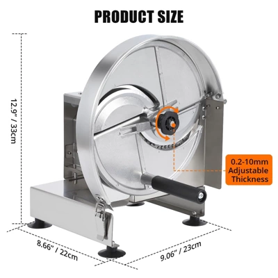 Commercial Vegetable Slicer With Stainless Steel Blades & Suction Cups, 0.2-12Mm Thickness Adjustable, Lemon Slicer For Tomatoes Onions Oranges 6 Commercial Vegetable Slicer With Stainless Steel Blades & Suction Cups, 0.2-12Mm Thickness Adjustable, Lemon Slicer For Tomatoes Onions Oranges - Image 6
