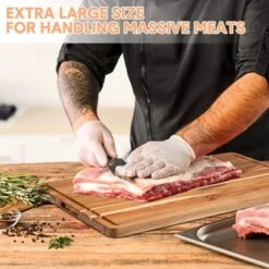 Large Acacia Wood Cutting Board, Reversible Charcuterie Board Cheese Board With Deep Groove -Living Aura Store GUEST 16b7464f 6fdf 4dd4 9d56 4c3328c81ec6