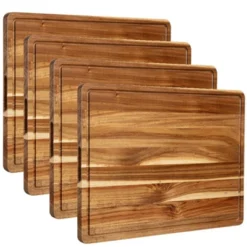 4 Piece Large Acacia Wood Cutting Board, 20x15x1.5 Inch, Knives Friendly Chopping Board With Deep Juice Grooves & Built In Handle For Kitchen 13 4 Piece Large Acacia Wood Cutting Board, 20x15x1.5 Inch, Knives Friendly Chopping Board With Deep Juice Grooves & Built In Handle For Kitchen -Living Aura Store GUEST 16eefd1d 321b 4471 bcdd 97cd60e37933