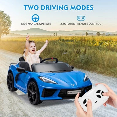 12V Kids Ride On Car, Sports Licensed Corvette Electric Car Toy For Toddles, With Remote Control, Visual Dashboard, LED Lights, Music, For Kids 3-10 3 12V Kids Ride On Car, Sports Licensed Corvette Electric Car Toy For Toddles, With Remote Control, Visual Dashboard, LED Lights, Music, For Kids 3-10 - Image 3