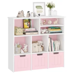 Toy Storage Cabinet W/Drawers Cubes, Children's Toy Shelf Kids Bookshelf W/Wheels, Kids Bookcase Toy Storage Organizer For Bedroom Playroom Nursery 13 Toy Storage Cabinet W/Drawers Cubes, Children's Toy Shelf Kids Bookshelf W/Wheels, Kids Bookcase Toy Storage Organizer For Bedroom Playroom Nursery -Living Aura Store GUEST 177ce368 3793 45a9 84c4 bfaceb10c5f1