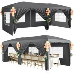 Pop Up Canopy Tent With 6 Removable Sidewalls, Large Outdoor Canopies With Adjustable Heights， Easy Up Commercial Canopy Tents For Parties -Living Aura Store GUEST 178c4a33 3a9f 4a16 a82f 676bcc67593e