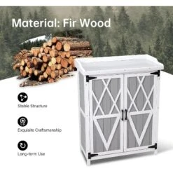 Potting Bench Outdoor Cabinet With Metal Tabletop, Wooden Storage Cabinets Weatherproof, Planting Work Benches With Adjustable Shelf 11 Potting Bench Outdoor Cabinet With Metal Tabletop, Wooden Storage Cabinets Weatherproof, Planting Work Benches With Adjustable Shelf -Living Aura Store GUEST 179b0118 8856 421c bfa5 8048d341f6a1