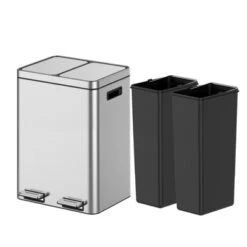 2 X 4 Gal Dual Trash Can, Hands-Free Trash Can With Soft Close Lid, Stainless Steel Garbage Can 14 2 X 4 Gal Dual Trash Can, Hands-Free Trash Can With Soft Close Lid, Stainless Steel Garbage Can -Living Aura Store GUEST 179bcd93 0b79 407e 9024 62b86f8ff068