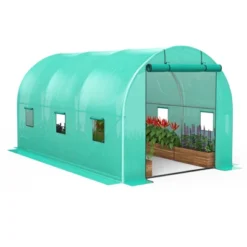 Walk-in Greenhouse For Outdoor Plants With 8 Mesh Vents, Weatherproof PE Cover & Roll-Up Zipper Door - Ideal For Vegetables, Flowers And Gardening -Living Aura Store GUEST 18959341 ea2f 483b 8aad e442e311074a