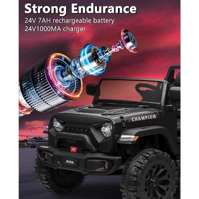 24V 2-Seater Electric Ride-On Car For Kids With Parent Remote Control, Dual 200W Motors, Music & Adjustable Speeds - Ages 3-8 Years Old 3 24V 2-Seater Electric Ride-On Car For Kids With Parent Remote Control, Dual 200W Motors, Music & Adjustable Speeds - Ages 3-8 Years Old - Image 3