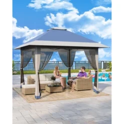 13x13 FT Gazebo Outdoor Canopy Tent, Outdoor Patio Gazebo, With Mosquito Netting, 4 Sandbags & Wheeled Bag, For Backyard -Living Aura Store GUEST 1b9756f1 c081 4463 b54e dd3a76986543