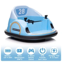 12V Kids Electric Ride On Bumper Car, 3 Speed Toddler Bumper Car With Remote, Baby Bumping Toy With Music, LED Lights, 360 Degree Spin For Boys Girls 13 12V Kids Electric Ride On Bumper Car, 3 Speed Toddler Bumper Car With Remote, Baby Bumping Toy With Music, LED Lights, 360 Degree Spin For Boys Girls -Living Aura Store GUEST 1c6a9eb1 ee08 4779 aa66 f523fa45b235