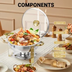 Chafing Dish Buffet , Buffet Servers And Warmers Set Of 2,Stainless Steel Buffet Chafers And Warmer Sets ,for Buffet With Lid Holder & Glass Lid 13 Chafing Dish Buffet , Buffet Servers And Warmers Set Of 2,Stainless Steel Buffet Chafers And Warmer Sets ,for Buffet With Lid Holder & Glass Lid -Living Aura Store GUEST 1c7d7002 79dd 4adc 8e94 fe3783c73970