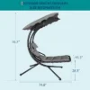 Hanging Chaise Lounge Swing Chair With Canopy, Curved Steel Hammock Lounger For Indoor And Outdoor Use, Patio, Pool, Garden