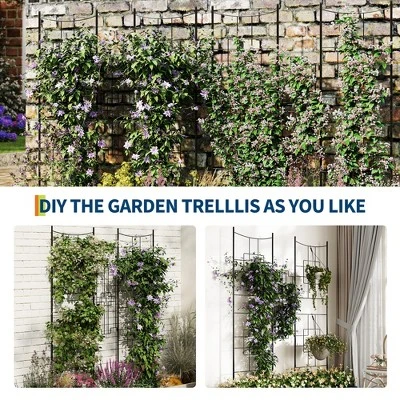 51" X 66" Garden Trellis For Climbing Plants Outdoor, Rustproof Metal Trellis For Roses Vegetables Vines Flowers Support, Garden Fence Panels 2 51" X 66" Garden Trellis For Climbing Plants Outdoor, Rustproof Metal Trellis For Roses Vegetables Vines Flowers Support, Garden Fence Panels - Image 2