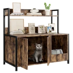 Iron And MDF Cat Nest Frame With Litter Box - Durable Iron Frame, High-Quality MDF, Comfortable Design, Easy To Clean, Space-Saving 15 Iron And MDF Cat Nest Frame With Litter Box - Durable Iron Frame, High-Quality MDF, Comfortable Design, Easy To Clean, Space-Saving -Living Aura Store GUEST 1f161e03 b349 434a aeaf 06249a357258