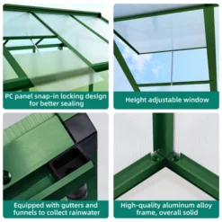 Greenhouses For Outdoors,Large Outdoor Greenhouse With Roof Vent And Heavy-Duty Aluminum Frame, Walk-in Garden Greenhouse For Backyard, Patio, Lawn -Living Aura Store GUEST 1fe621cb a0d9 4db6 80f6 63dc6ed2e5f4