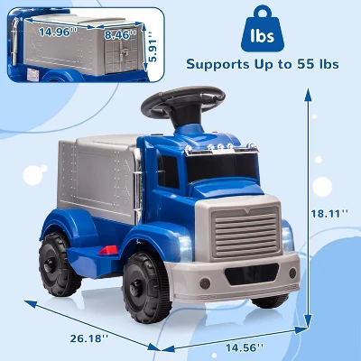 6V Ride On Truck For Toddlers - Electric Car W/Spacious Storage, Music, LED Lights, Rechargeable Battery & Easy Start Button 2 6V Ride On Truck For Toddlers - Electric Car W/Spacious Storage, Music, LED Lights, Rechargeable Battery & Easy Start Button - Image 2