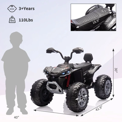 2 Seater Ride On ATV Car, 24V7AH Electric Off-Road Kids ATV, Ride On Car For Kids With LED Headights, Music, Electric Toys For Boys Girls 7 2 Seater Ride On ATV Car, 24V7AH Electric Off-Road Kids ATV, Ride On Car For Kids With LED Headights, Music, Electric Toys For Boys Girls - Image 7