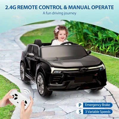 24V 2-Seater Ride On Car With Remote Control, SUV Licensed Chevrolet Blazer Battery Powered Cars For Kids, MP3 Player, LED Headlights, Bluetooth 1 24V 2-Seater Ride On Car With Remote Control, SUV Licensed Chevrolet Blazer Battery Powered Cars For Kids, MP3 Player, LED Headlights, Bluetooth