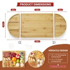 Magnetic Cheese Board Set Of 3, Bamboo Cutting Board With Deep Juice Grooves, Wooden Chopping Board -Living Aura Store GUEST 22c596eb bec3 4efa 8fc6 52423e621c3b