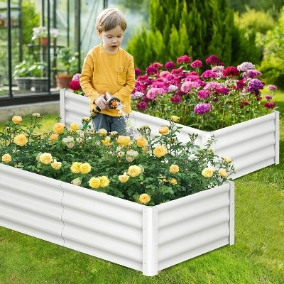 2-Pack Thick Galvanized Raised Bed - Home Use With Safety Edge & Gloves - Rust-Proof Large Open Base Planter For Veggies/Flowers, Beige 8 2-Pack Thick Galvanized Raised Bed - Home Use With Safety Edge & Gloves - Rust-Proof Large Open Base Planter For Veggies/Flowers, Beige - Image 8