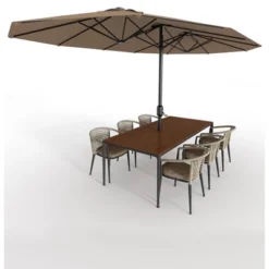 13 Ft Extra Large Double-Sided Patio Umbrella, Outdoor Umbrella With Water-Resistant Polyester Canopy, Crank Handle And 12 Strong Steel Ribs 19 13 Ft Extra Large Double-Sided Patio Umbrella, Outdoor Umbrella With Water-Resistant Polyester Canopy, Crank Handle And 12 Strong Steel Ribs -Living Aura Store GUEST 2444be7d 6a53 4137 b033 35a459de4a0e